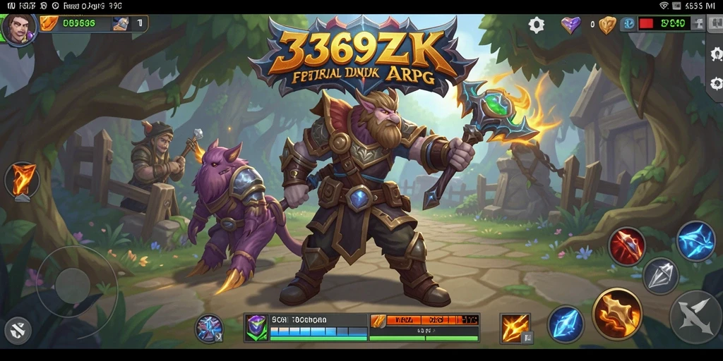 Tampilan gameplay dinamis dalam dunia ARPG yang luas.