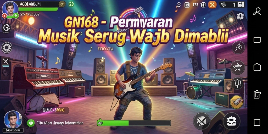 Tampilan seru gameplay GN168 yang penuh musik.