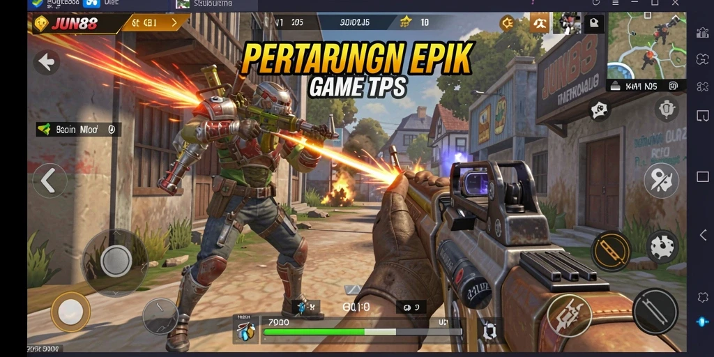 Screenshot menunjukkan aksi seru dalam game TPS.