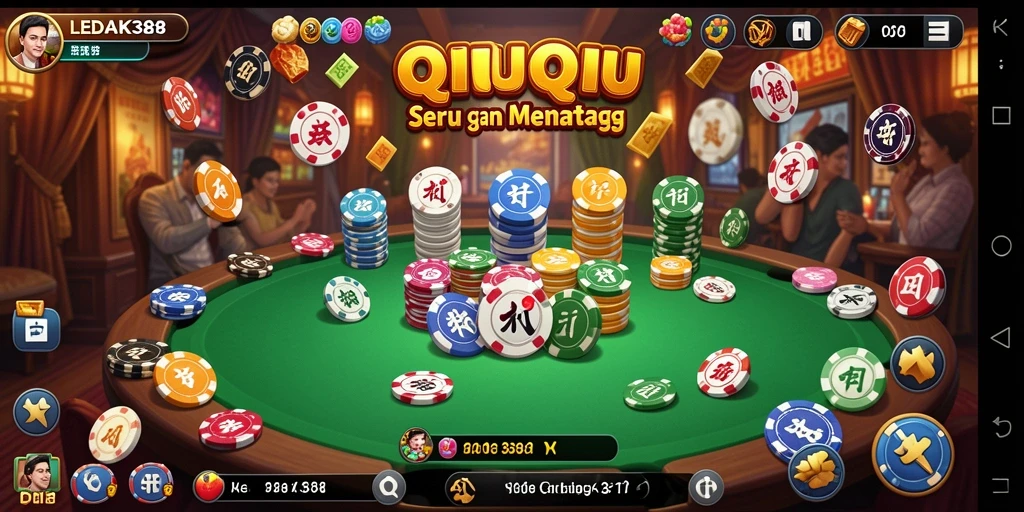 Tampilan gameplay QiuQiu yang seru dan kompetitif.