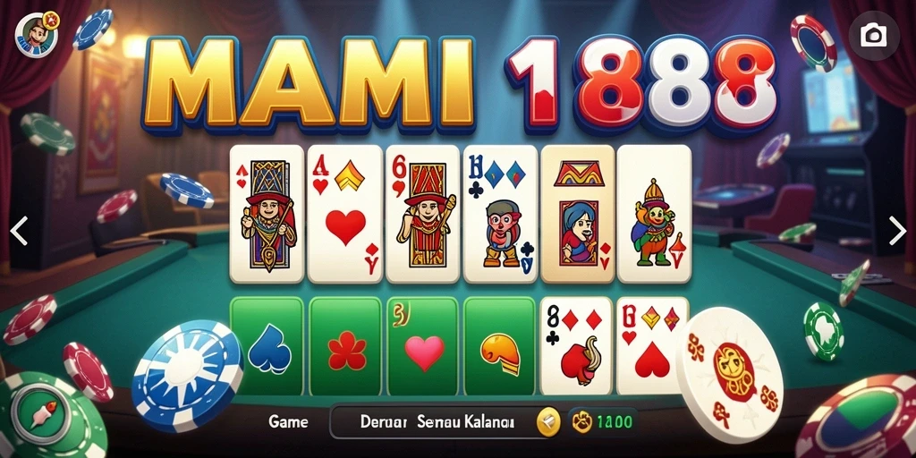 Tampilan gameplay seru MAMI188 dengan suasana Domino yang menarik.