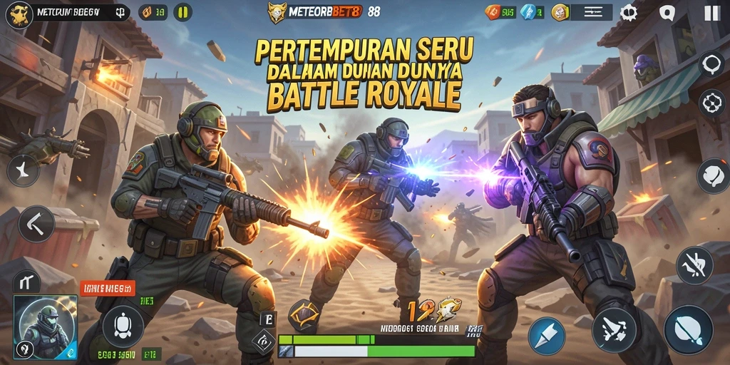 Tampilan gameplay menarik dari METEORBET88 dalam pertempuran Battle Royale.