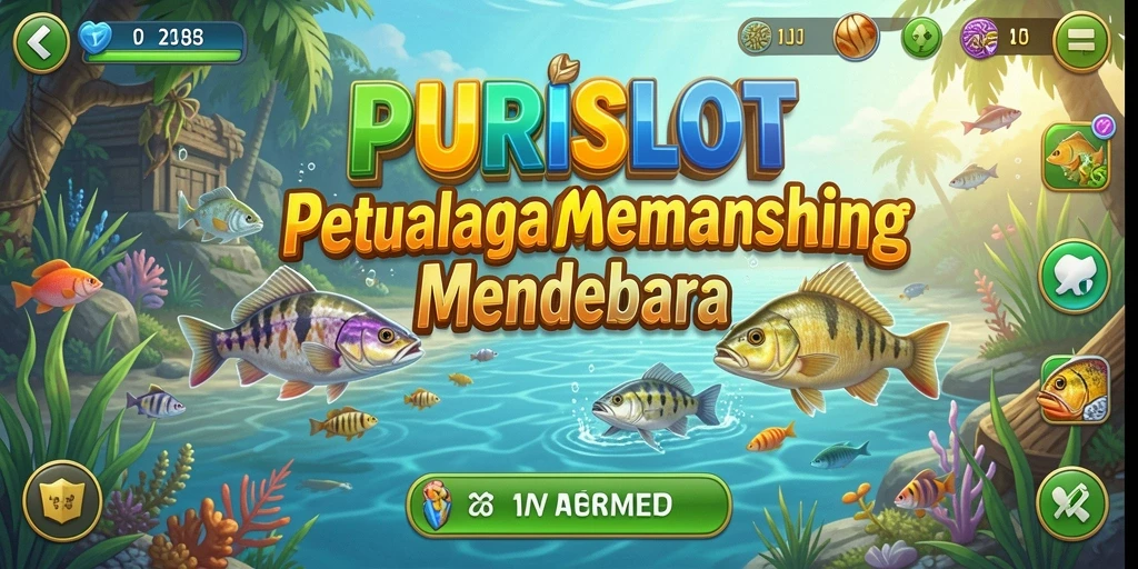 Screenshot gameplay PURISLOT menampilkan aksi menangkap ikan yang mendebarkan.