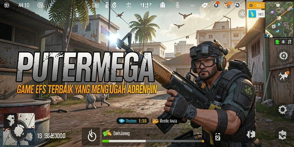 Screenshot PUTERMEGA yang menampilkan aksi tembak-menembak mendebarkan.