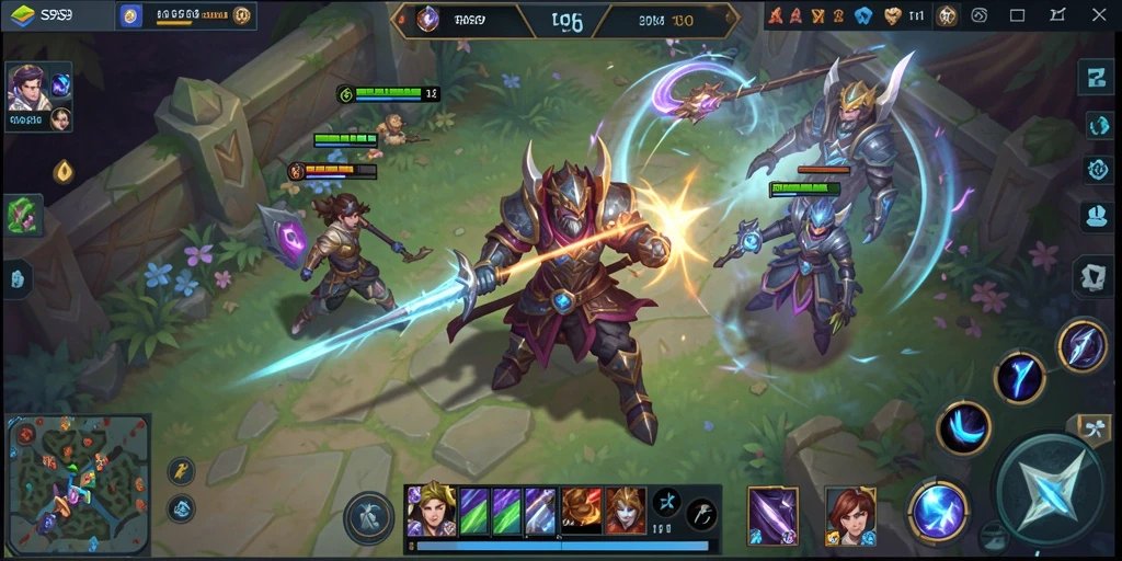 Screenshot S9S9 menampilkan pertempuran seru di arena MOBA.