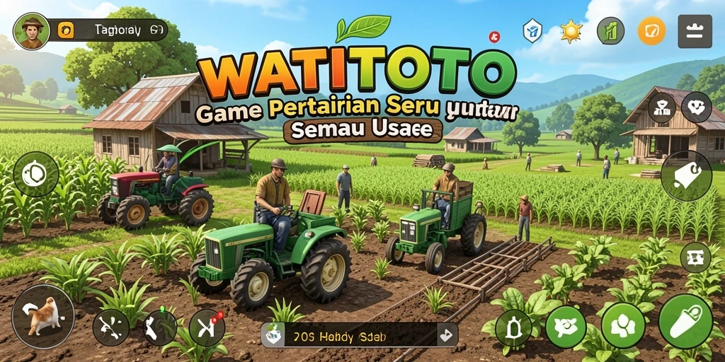 Tampilan gameplay WATITOTO yang menarik dalam mengelola pertanian.